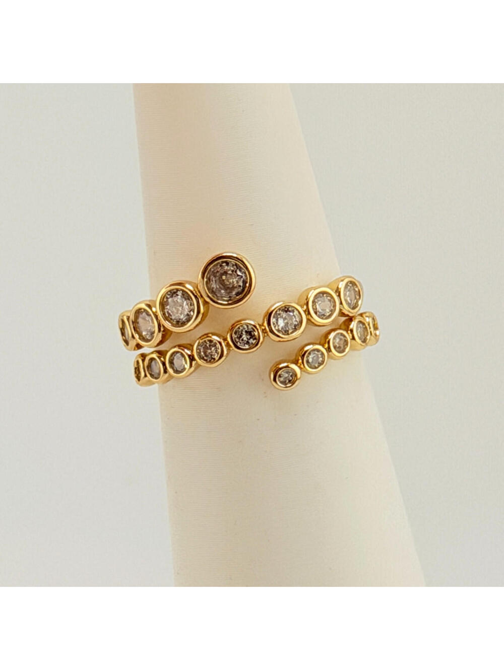 Bomb Party Sz 7 RG92065 "Twinkle With Intent" Clear CZ on Yellow Gold